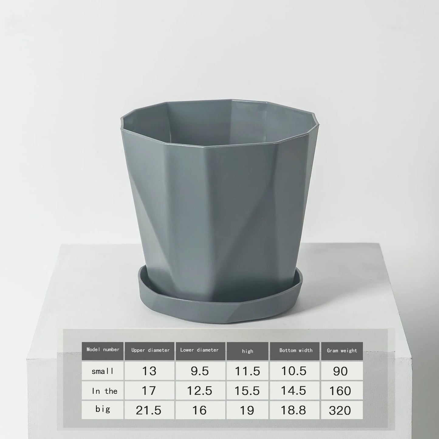 Plastic Flower Pots for Indoor and Outdoor, Large-Diameter Flower Pots, Succulent Plants, Green Plants