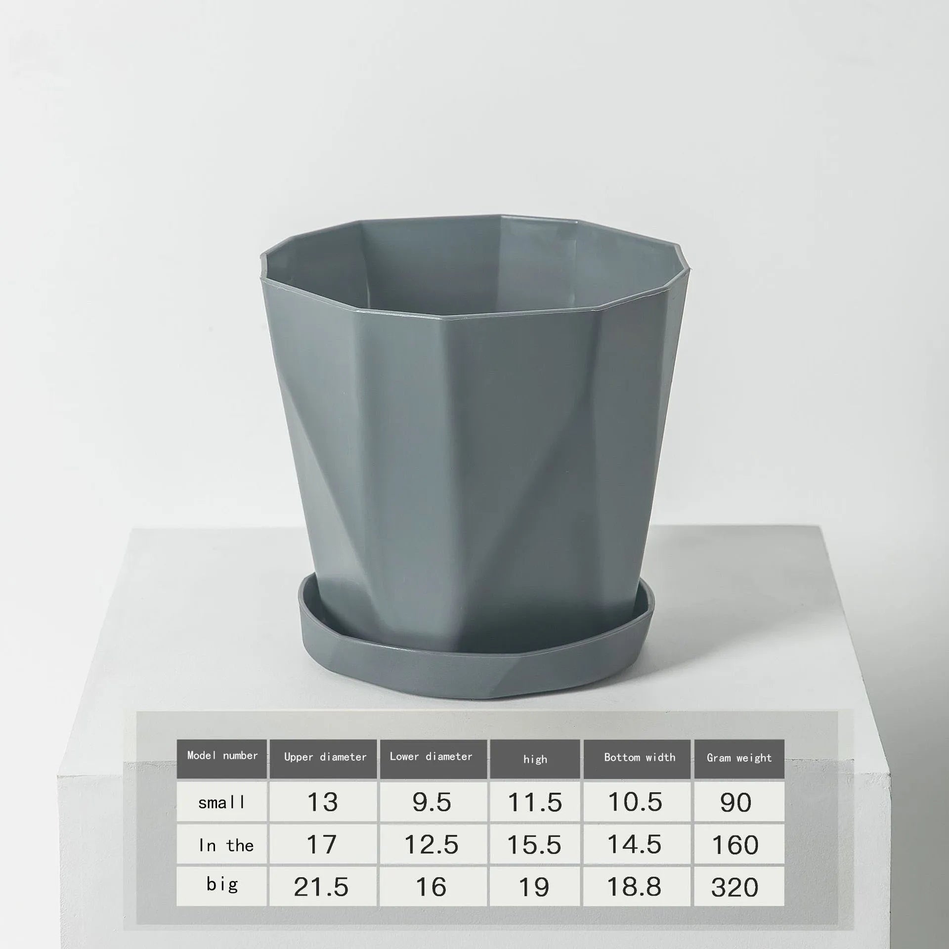 Plastic Flower Pots for Indoor and Outdoor, Large-Diameter Flower Pots, Succulent Plants, Green Plants