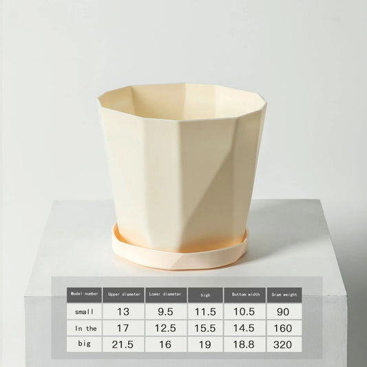 Plastic Flower Pots for Indoor and Outdoor, Large-Diameter Flower Pots, Succulent Plants, Green Plants