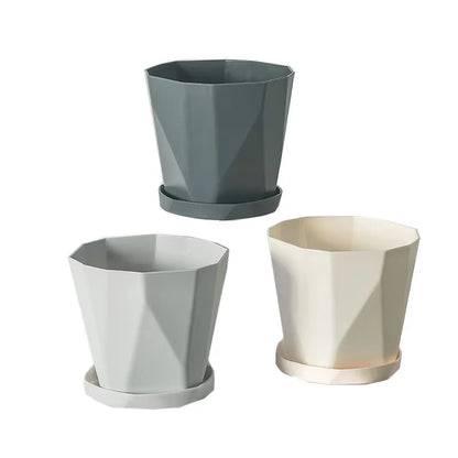 Plastic Flower Pots for Indoor and Outdoor, Large-Diameter Flower Pots, Succulent Plants, Green Plants